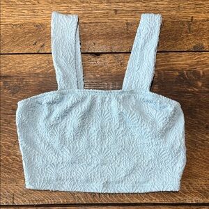 SHEIN Sky Blue Textured Tank Top